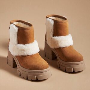 UGG Women's Brooklyn Sunburst Waterproof Sheepskin Platform Boots